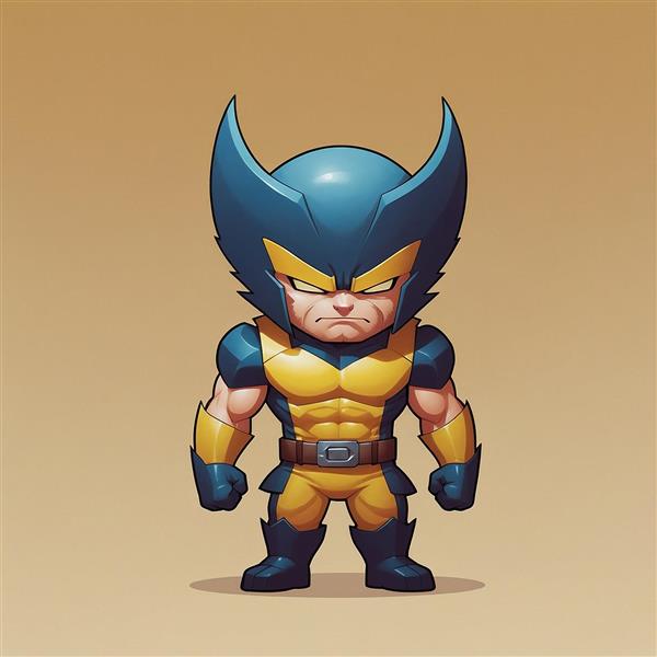 تصویر وولورین فانتزی با ماسک آبی تیره و استایل جدی