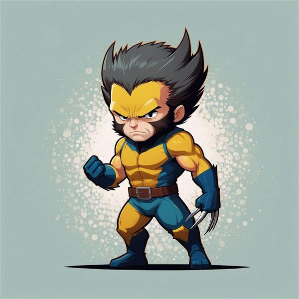 تصویر کاراکتر وولورین خشمگین با پنجه‌های فلزی تیز