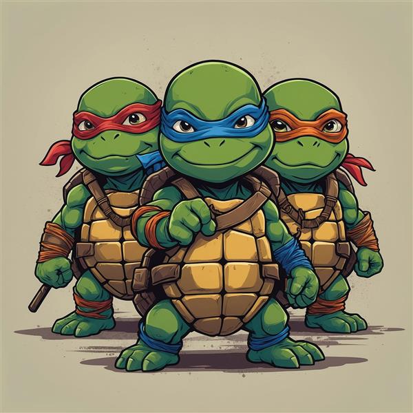 عکس لاک‌پشت‌های نینجا تیم مبارز با طراحی فانتزی