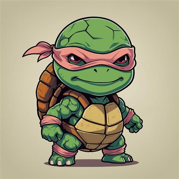 عکس لاک‌پشت نینجا رافائل با چهره مصمم فانتزی