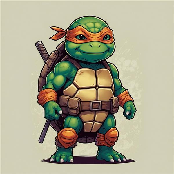 طرح لاک‌پشت نینجا مایکل آنجلو با جزئیات زره