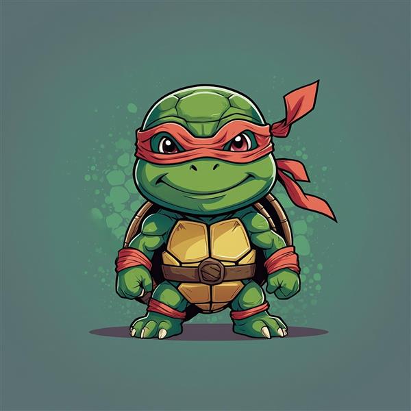 تصویر لاک‌پشت نینجا رافائل فانتزی با ماسک قرمز