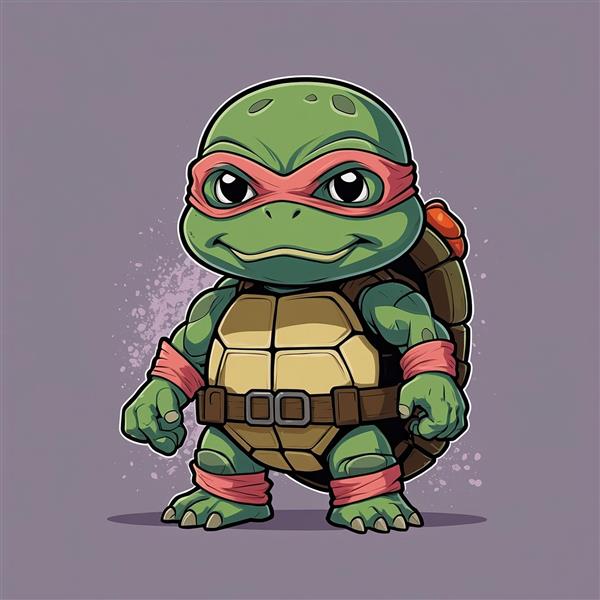 طرح لاک‌پشت نینجا رافائل کارتونی با جزئیات بالا