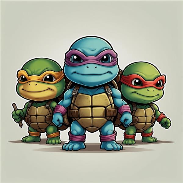 عکس تیمی لاک‌پشت‌های نینجا فانتزی با جزئیات بالا