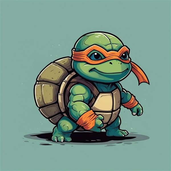 طرح لاک‌پشت نینجا مایکل آنجلو کارتونی باکیفیت