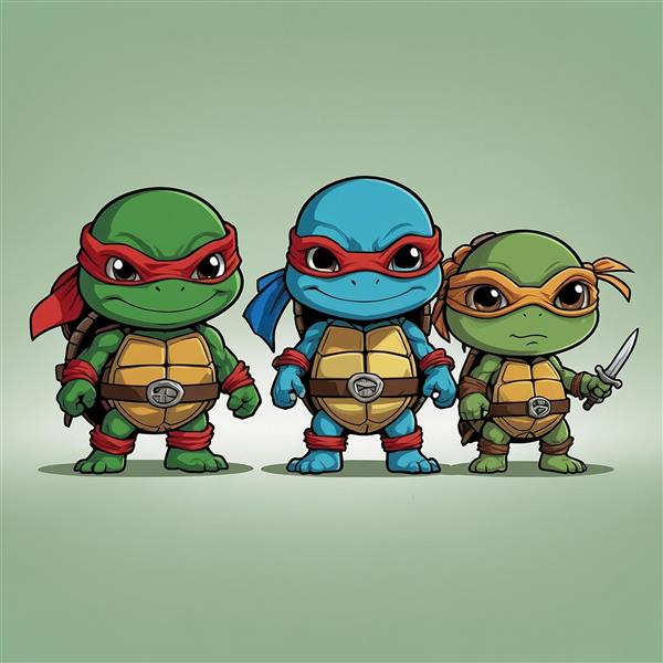 تصویر دسته جمعی لاک‌پشت‌های نینجا فانتزی باکیفیت بالا