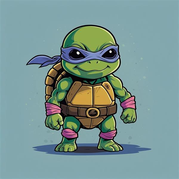 طرح لاک‌پشت نینجا کارتونی با نقاب آبی باکیفیت