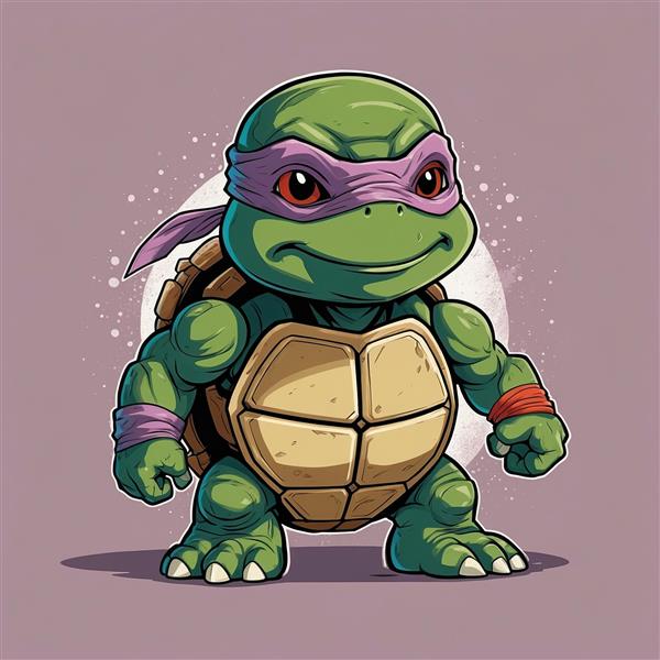 عکس لاک‌پشت نینجا فانتزی با جزئیات بالا باکیفیت