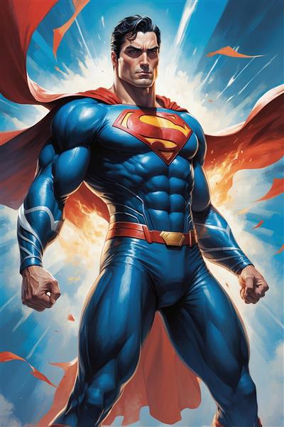 طرح سوپرمن در حال آماده‌باش با افکت‌های نوری زیبا