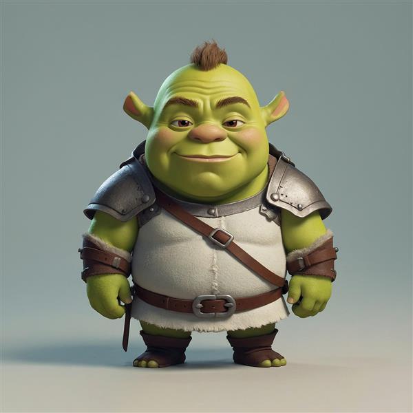 تصویر شرک فانتزی با زره جنگی و موهای تیغ‌تیغی