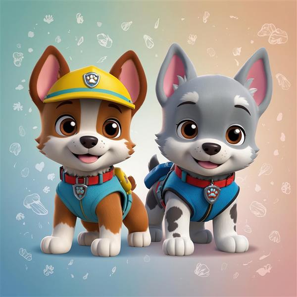 عکس کارتونی چیس و راکی سگ‌های نگهبان باکیفیت