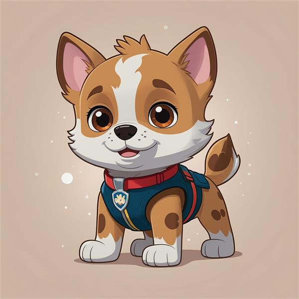 تصویر سگ نگهبان فانتزی با قلاده و نشان باکیفیت