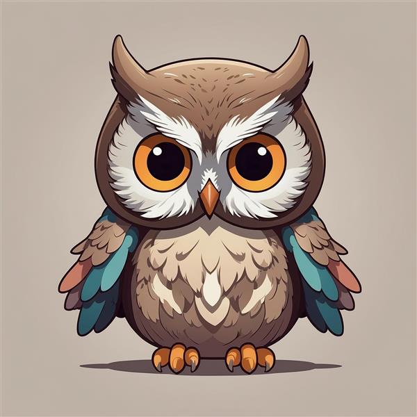 عکس جغد فانتزی تپل با ترکیب رنگی جذاب و باکیفیت