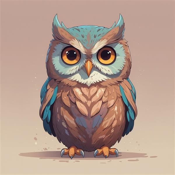 عکس جغد فانتزی با ابهت و رنگ‌بندی تیره و حرفه‌ای