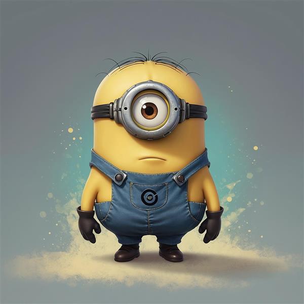 عکس مینیون تک‌چشم مینیمال با پس‌زمینه محو باکیفیت