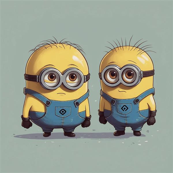 عکس مینیون‌های دوقلو فانتزی با چهره‌های متعجب باکیفیت