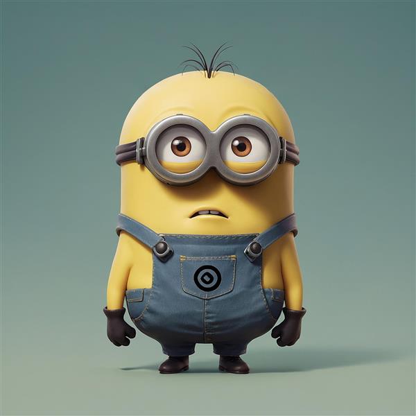 تصویر مینیون با چهره نگران و سبک مینیمال