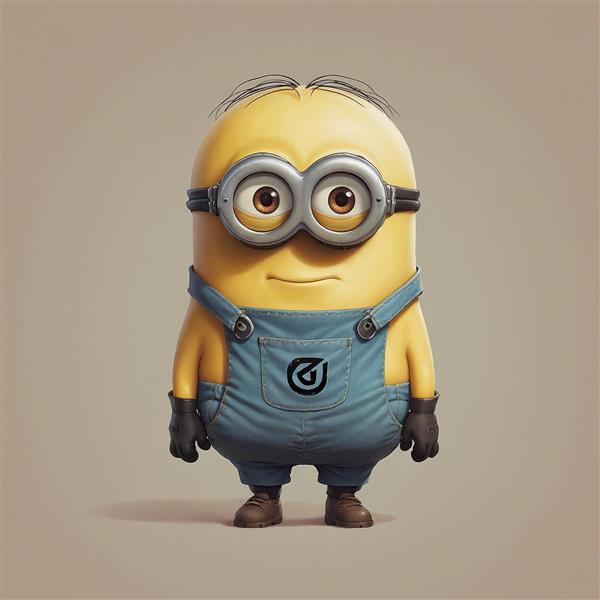 طرح مینیون ایستاده با لبخند ملایم و کیفیت بالا