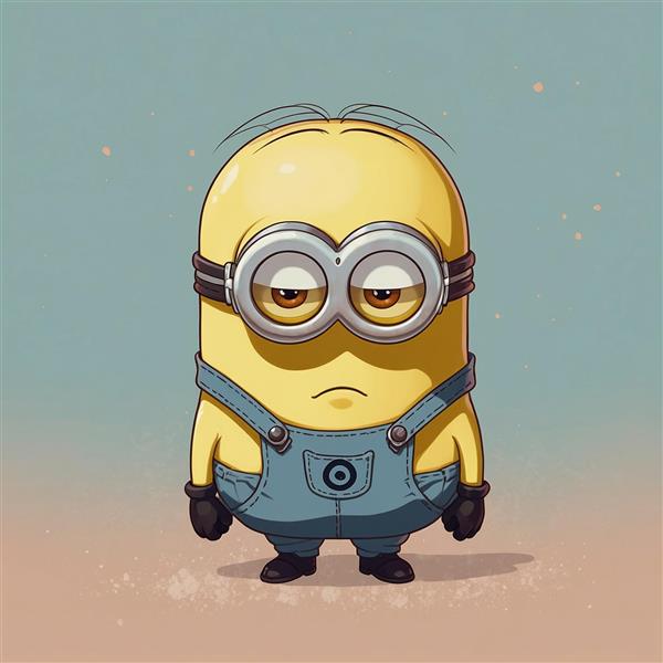عکس مینیون خسته و بی‌حوصله با عینک دایره‌ای