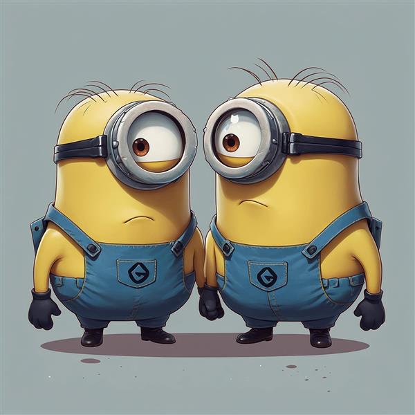 طرح دو مینیون کارتونی در کنار هم باکیفیت