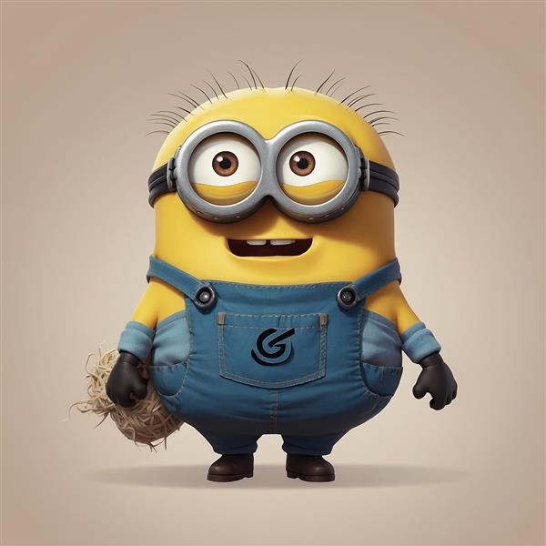 تصویر مینیون فانتزی با لبخند و جزئیات گرافیکی بالا