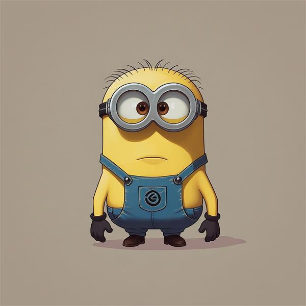 طرح مینیون فانتزی با چهره جدی و لباس کار