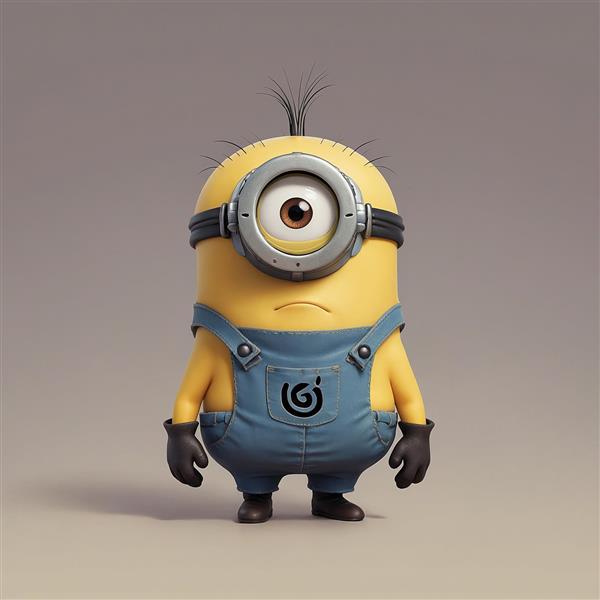 طرح مینیون تک‌چشم فانتزی با لباس آبی باکیفیت