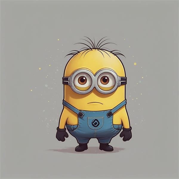 طرح مینیون کارتونی با عینک و ظاهر مینیمال
