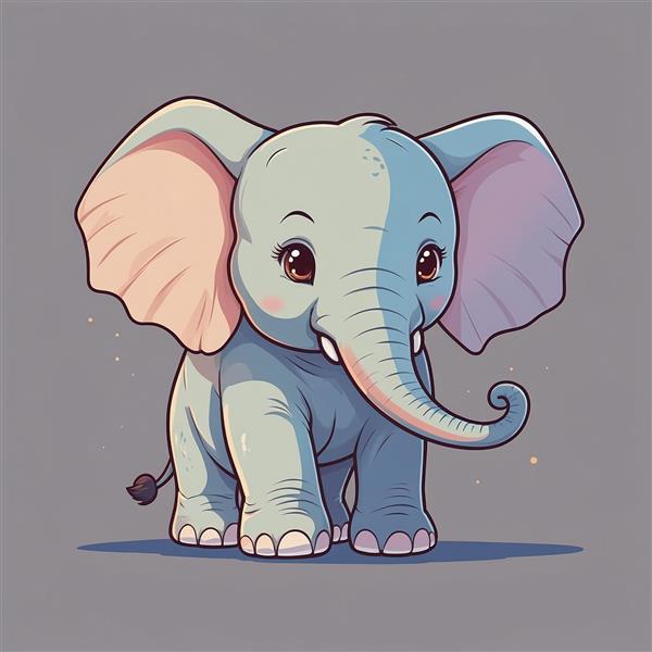 تصویر فیل فانتزی مهربان با جزئیات دقیق و باکیفیت
