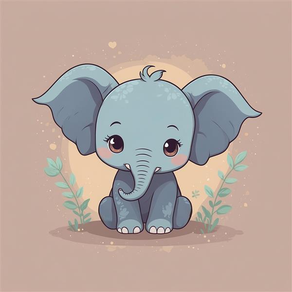 عکس فیل فانتزی با پس‌زمینه دایره‌ای گرم