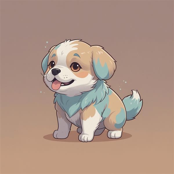 طرح سگ کارتونی خالدار با رنگ‌های پاستلی و فانتزی