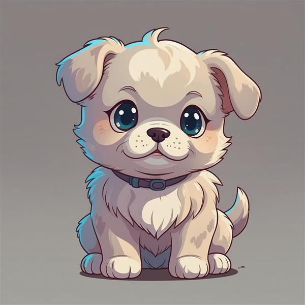 عکس سگ کرم روشن فانتزی با قلاده بنفش