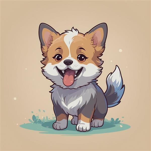 طرح سگ هاسکی فانتزی کارتونی خندان و باکیفیت