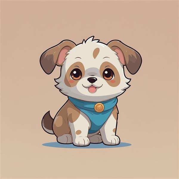 تصویر سگ لکه‌دار قهوه‌ای فانتزی با دستمال گردن