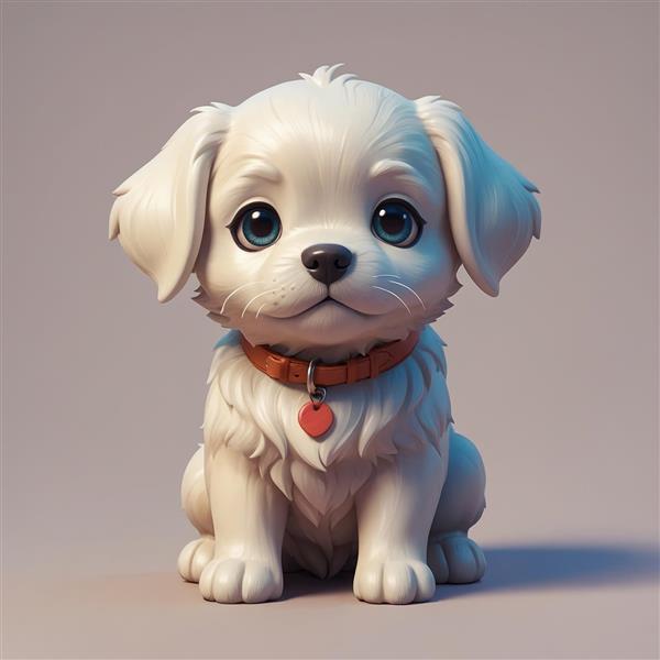 طرح سگ سفید پشمالو کارتونی با کیفیت بالا