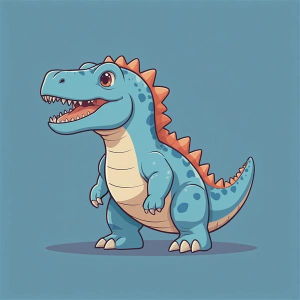تصویر دایناسور آبی کارتونی باکیفیت برای پوستر دیواری