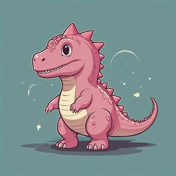 تصویر دایناسور صورتی فانتزی باکیفیت برای تابلو اتاق دخترانه
