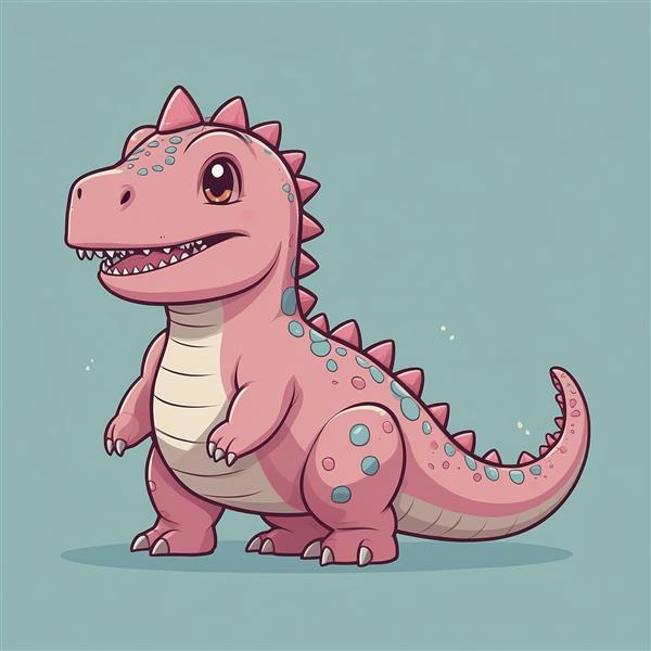 تصویر دایناسور صورتی و بنفش فانتزی برای چاپ باکیفیت تابلو