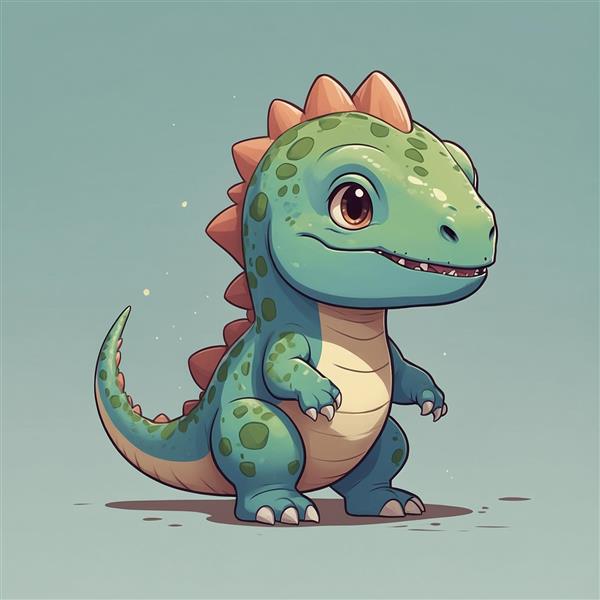 طرح دایناسور خال‌خالی سبز فانتزی برای استیکر دیواری