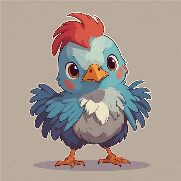 عکس جوجه آبی کوچک فانتزی برای پوستر اتاق نوزاد