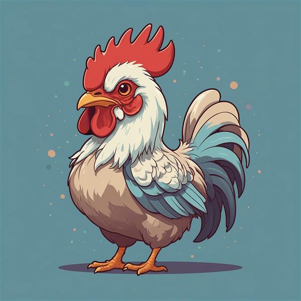 عکس خروس فانتزی با دم بلند برای تابلو اتاق خواب