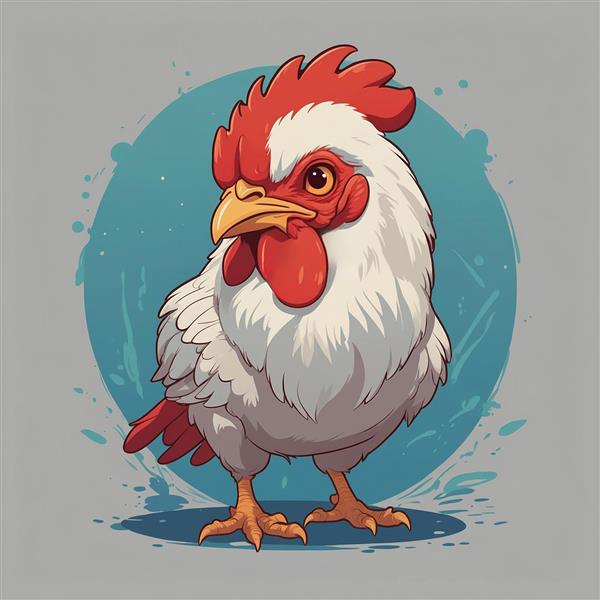 طرح نقاشی مرغ باکیفیت برای چاپ روی پرده و کوسن