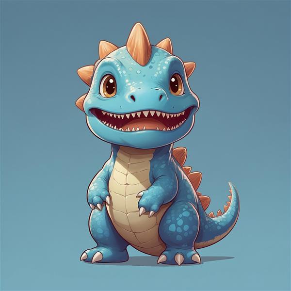 طرح مینی‌مال دایناسور زرد نشسته برای تابلو اتاق نوزاد