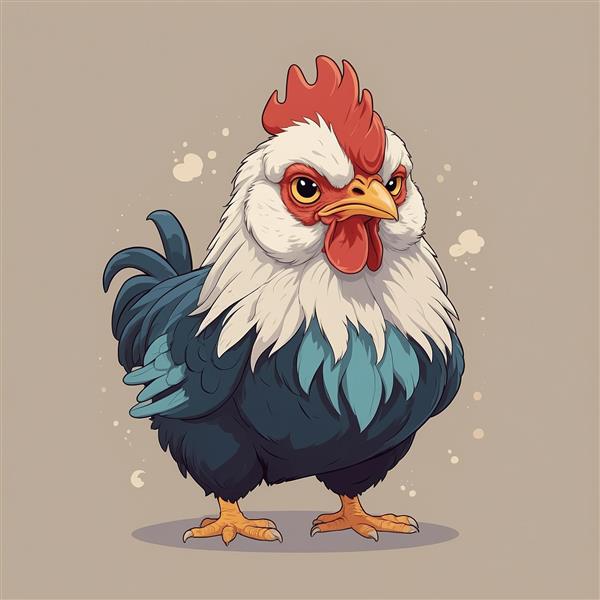 طرح جوجه فانتزی بانمک با چشمان درشت برای استیکر و چاپ