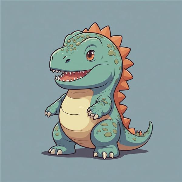 طرح دایناسور سبز و نارنجی شکم‌گنده برای چاپ