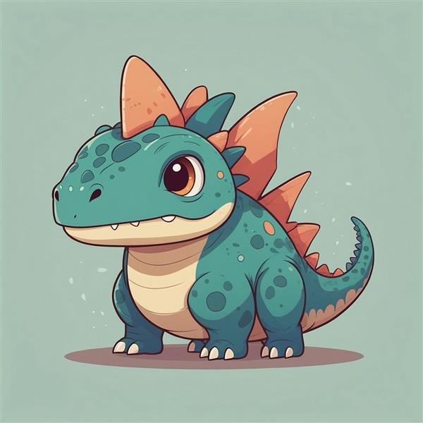 طرح دایناسور کایجو با باله‌های بزرگ برای استیکر دیواری