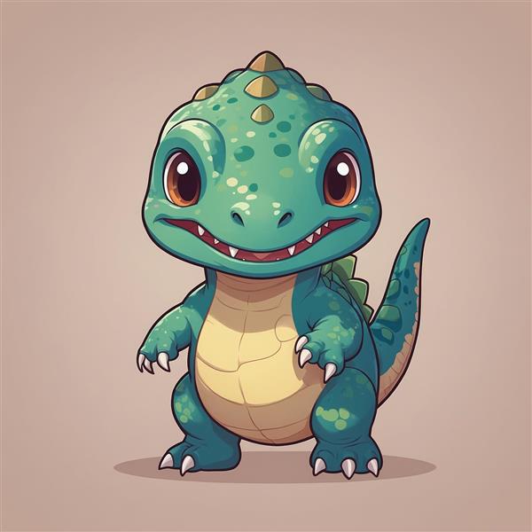 طرح دایناسور سبز تیره فانتزی برای دکوراسیون داخلی اتاق