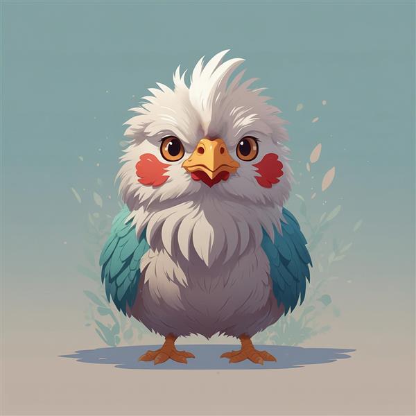 تصویر جوجه کارتونی سفید و آبی برای تزیین مهدکودک