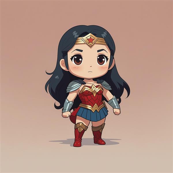 تصویر ایستاده زن شگفت انگیز با لباس کلاسیک برای تابلو