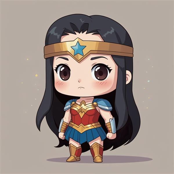 تصویر کاراکتر زن شگفت انگیز مینیمال برای تابلو دکوراتیو مدرن